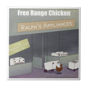Rick London Lustiges freilaufendes Huhn Fliese