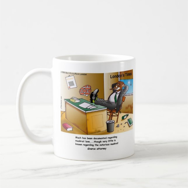Rick London Muskrat Divorce Attorney Comic Kaffeetasse (Links)