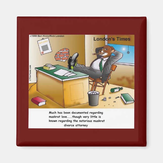 Rick London Muskrat Divorce Attorney Comic Magnet (Vorne)