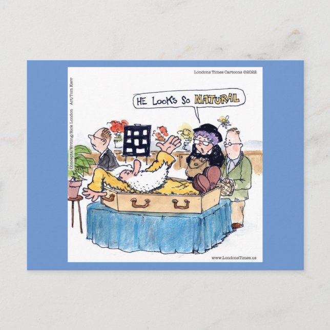 Rick London Old Hippie Funerary Funny Funny Comic Postkarte (Vorderseite)
