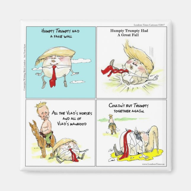 Rick London "Trumpty Dumpty" Funny Trump-Geschenk Magnet (Vorne)