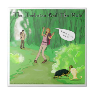 Rick London Turtle und das Wig Hair Funny Fliese