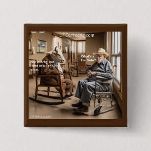 Rick London zurückgeblieben Far Side Cow mag es, z Button