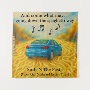 Rick Londons falsch verstandene Songtexte Spaghett Wandteppich