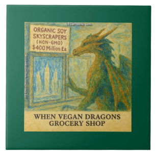 Rick Londons Veganes Drachengeschäft Funny Shoppin Fliese
