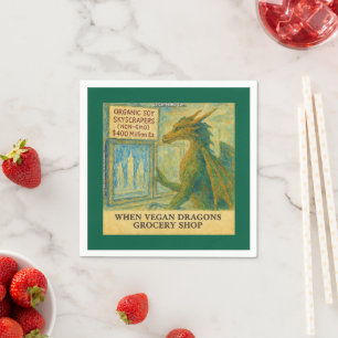 Rick Londons Veganes Drachengeschäft Funny Shoppin Serviette