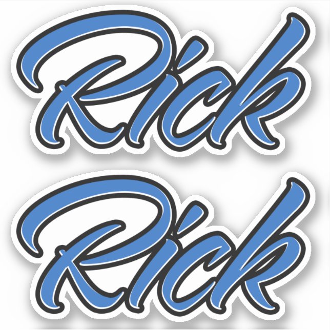 Rick Name blue Aufkleber Sticker Stickerset (Vorderseite)