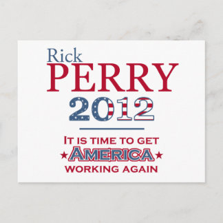 Rick Perry 2012 für Präsident Postkarte