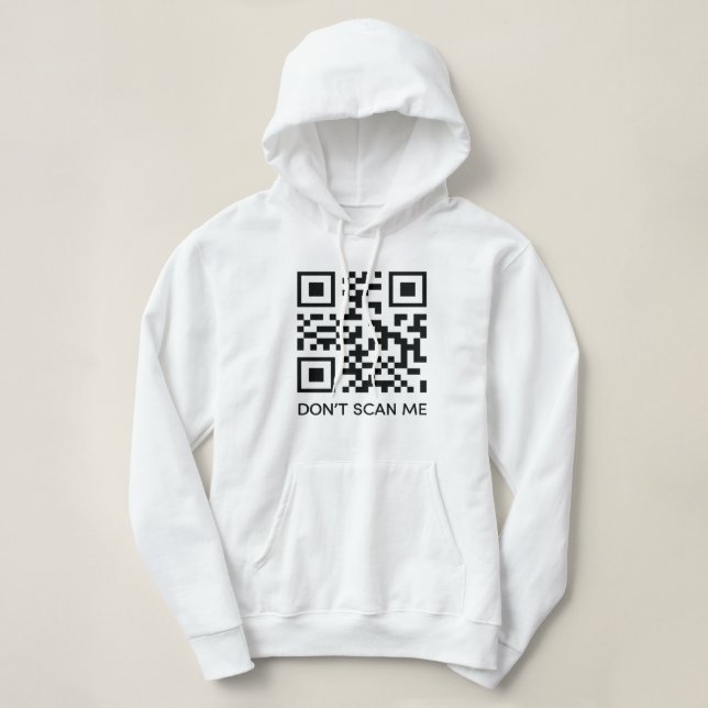 Rick Roll lustiger QR-Scan-Code scannen mich nicht Hoodie (Design vorne)