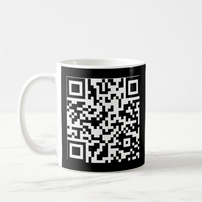 Rick Roll QR Code Aufkleber Kaffeetasse (Links)
