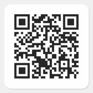 Rick Roll QR Code Rickgewalzt Quadratischer Aufkleber