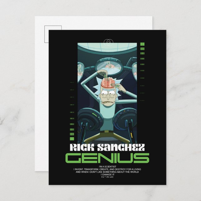 Rick Sanchez Genius Quote Graphic Postkarte (Vorne/Hinten)