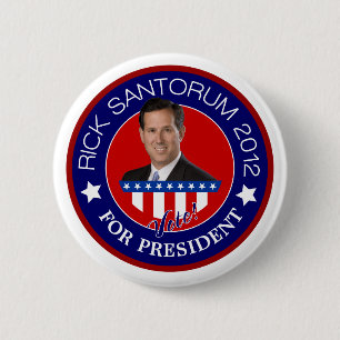 Rick Santorum für den Präsidenten 2012 Button