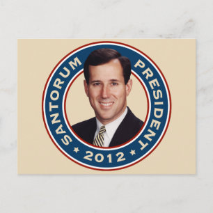 Rick Santorum für den Präsidenten 2012 Postkarte