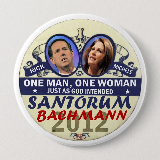 Rick Santorum und Michele Bachmann im Jahre 2012 Button (Vorderseite)