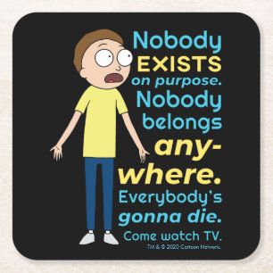 RICK UND MEHR™  Es gibt niemanden zum Zweck Rechteckiger Pappuntersetzer