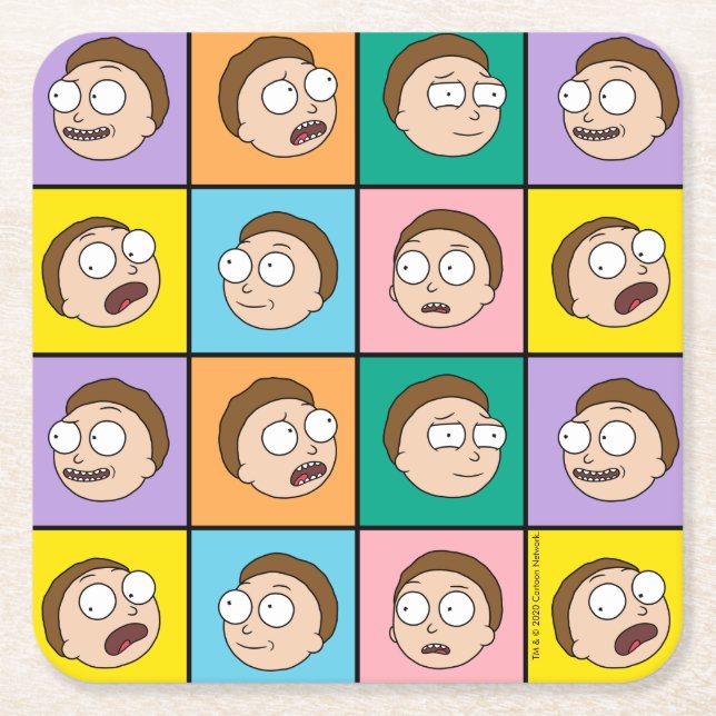 RICK UND MEHR™| Morty's Moods Rechteckiger Pappuntersetzer (Vorderseite)