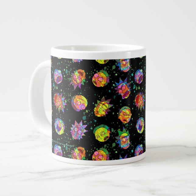 RICK UND MEHR™| Psychedelisches Wirbelmuster Jumbo-Tasse (Vorderseite Links)