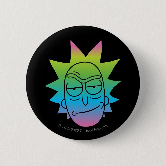 RICK UND MEHR™| Rainbow Rick Head Button (Vorderseite)