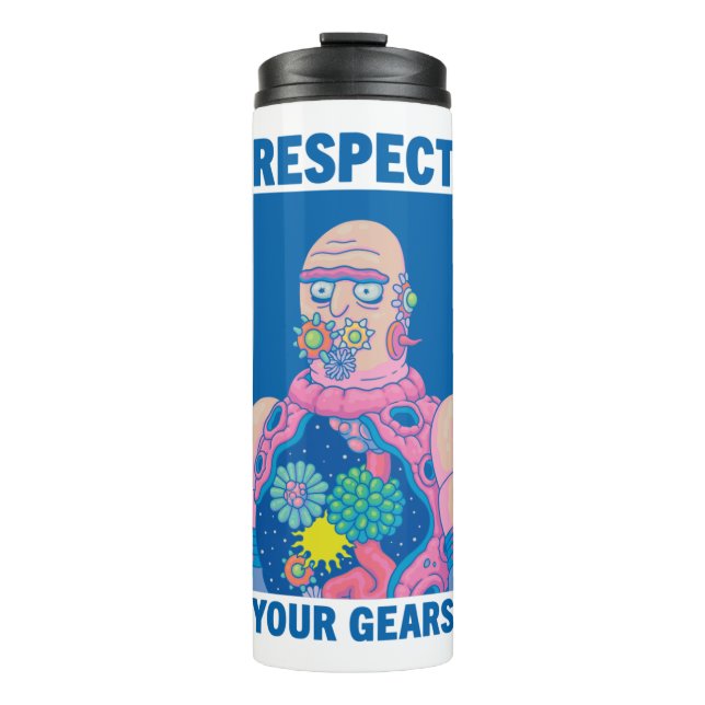 RICK UND MEHR™| Respektieren Sie Ihre Geber Thermosbecher (Vorderseite)