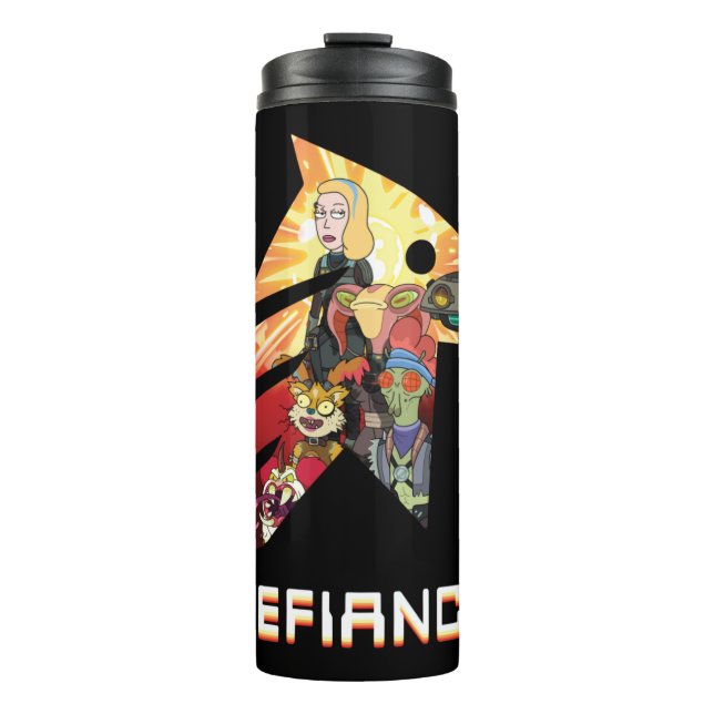 RICK UND MEHR™| Space Beth Defiant Crew Thermosbecher (Vorderseite)