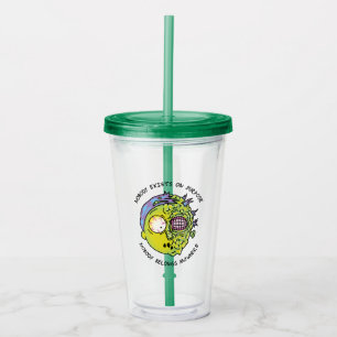 RICK UND MEHR™  Stilisierter Morty Fly Quote Acryltrinkbecher
