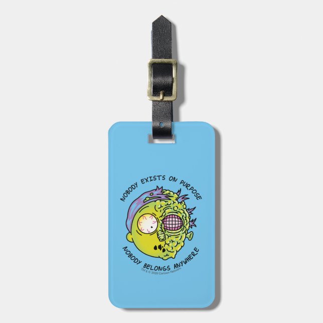 RICK UND MEHR™| Stilisierter Morty Fly Quote Gepäckanhänger (Vorderseite vertikal)