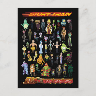 RICK UND MEHR™  Story Train Einladungspostkarte