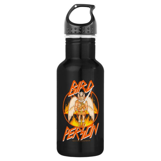 RICK UND MEHR™| Vogelperspektive Pentagramm Edelstahlflasche (Vorderseite)