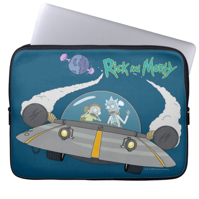RICK UND MORTY™ | Abfliegen im Raumschiff Laptopschutzhülle (Vorderseite)