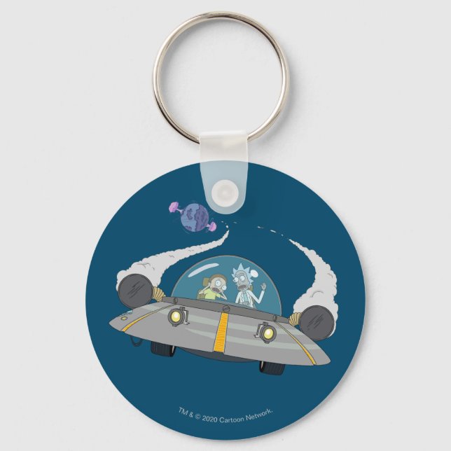 RICK UND MORTY™ | Abfliegen im Raumschiff Schlüsselanhänger (Vorderseite)