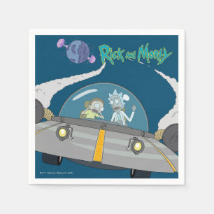 RICK UND MORTY™   Abfliegen im Raumschiff Serviette