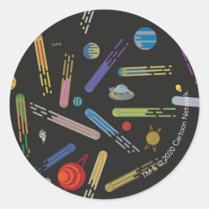 RICK UND MORTY™   Äußeres Raumkomprimierungsmuster Runder Aufkleber