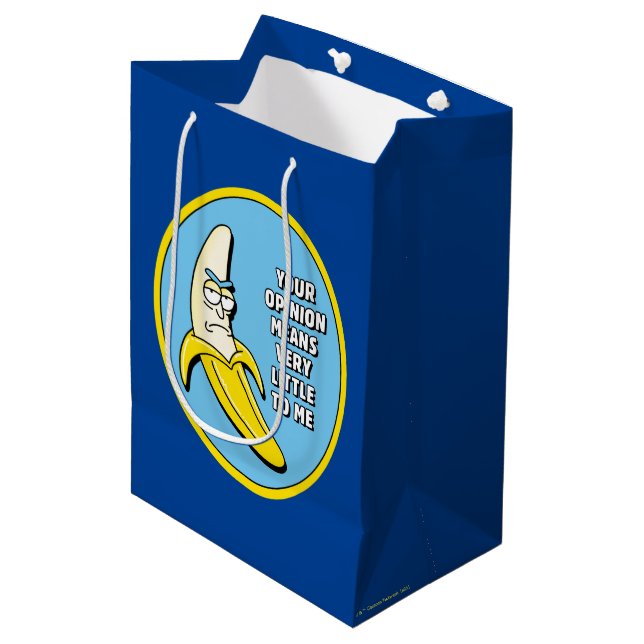 RICK UND MORTY™ | Banana Rick Abzeichen Mittlere Geschenktüte (Vorderseite Schrägansicht)