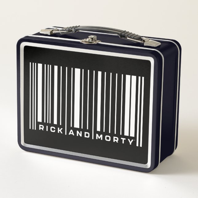 Rick und Morty Bar Code Graphic Metall Brotdose (Vorderseite)