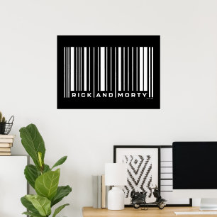 Rick und Morty Bar Code Graphic Poster