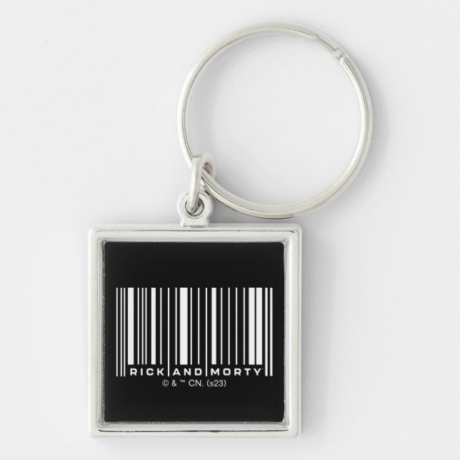 Rick und Morty Bar Code Graphic Schlüsselanhänger (Vorne)