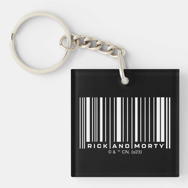 Rick und Morty Bar Code Graphic Schlüsselanhänger (Vorderseite)