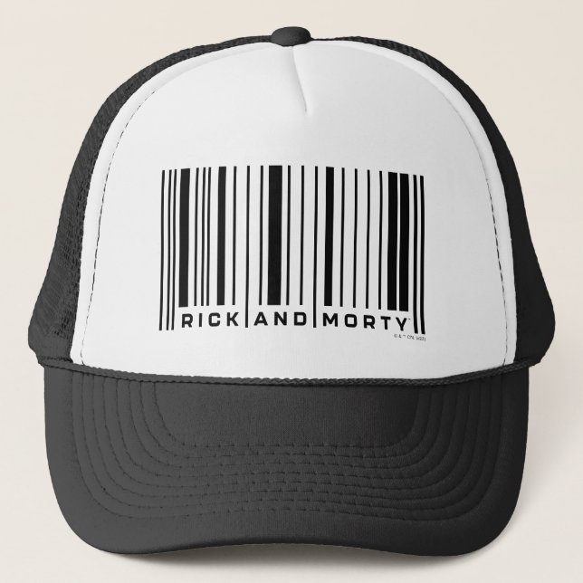 Rick und Morty Bar Code Graphic Truckerkappe (Vorderseite)