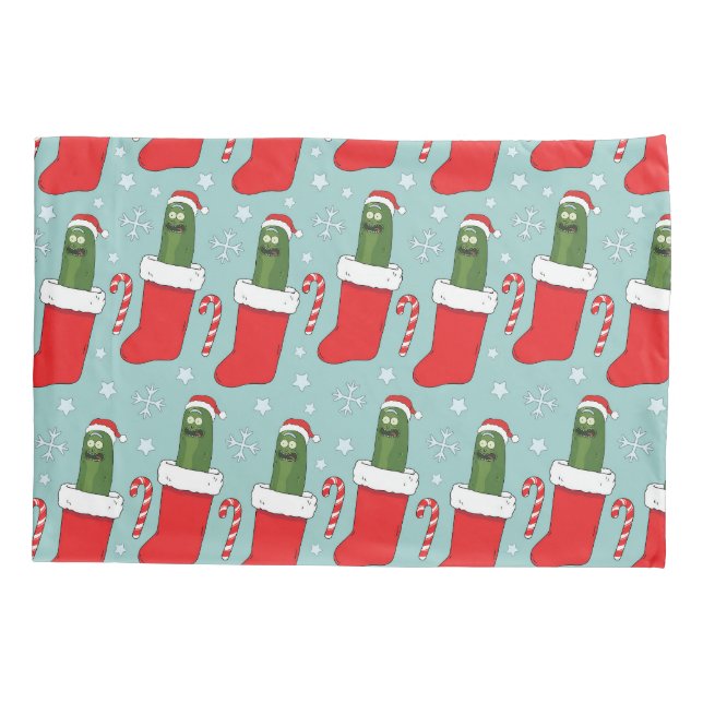 Rick und Morty | Christmas Pickle Rick Pattern Kissenbezug (Rückseite)