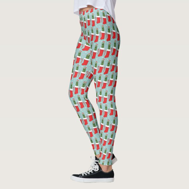 Rick und Morty | Christmas Pickle Rick Pattern Leggings (Links)