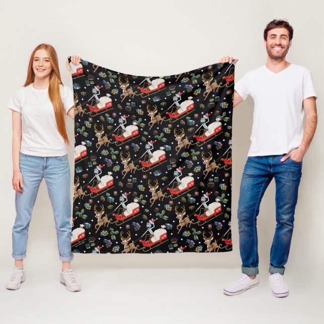 Rick und Morty | Christmas Reindeer Sleigh Pattern Fleecedecke (Beispiel)