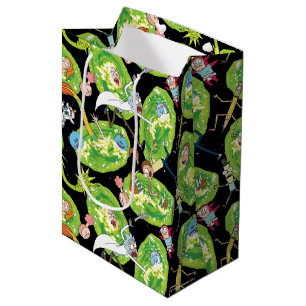 RICK UND MORTY™ Fallende durch Portale Muster Mittlere Geschenktüte