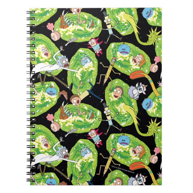 RICK UND MORTY™ | Fallende durch Portale Muster Notizblock (Vorderseite)