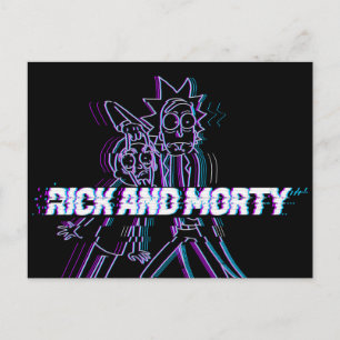 RICK UND MORTY™   Glitched Rick and Morty Einladungspostkarte