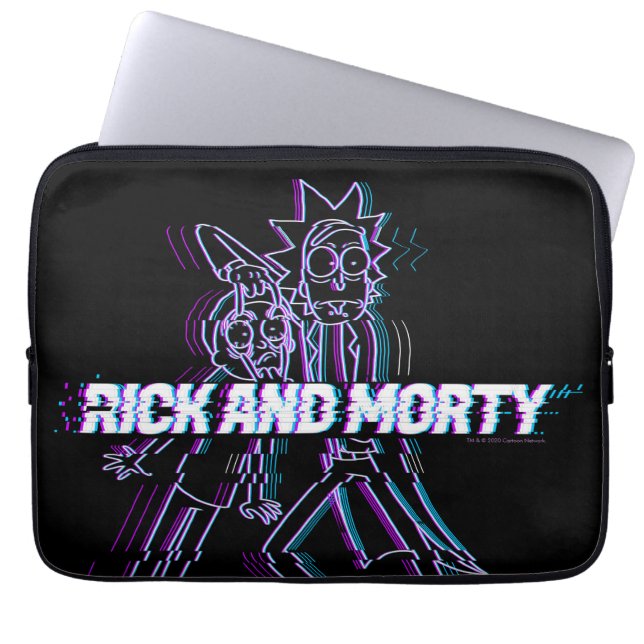 RICK UND MORTY™ | Glitched Rick and Morty Laptopschutzhülle (Vorderseite)
