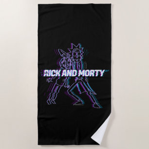 RICK UND MORTY™   Glitched Rick and Morty Strandtuch