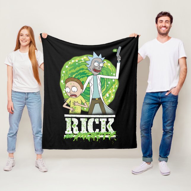RICK UND MORTY™ | Grüner Splash Fleecedecke (Beispiel)