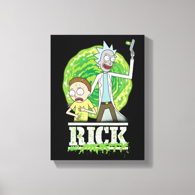 RICK UND MORTY™ | Grüner Splash Leinwanddruck (Vorderseite)