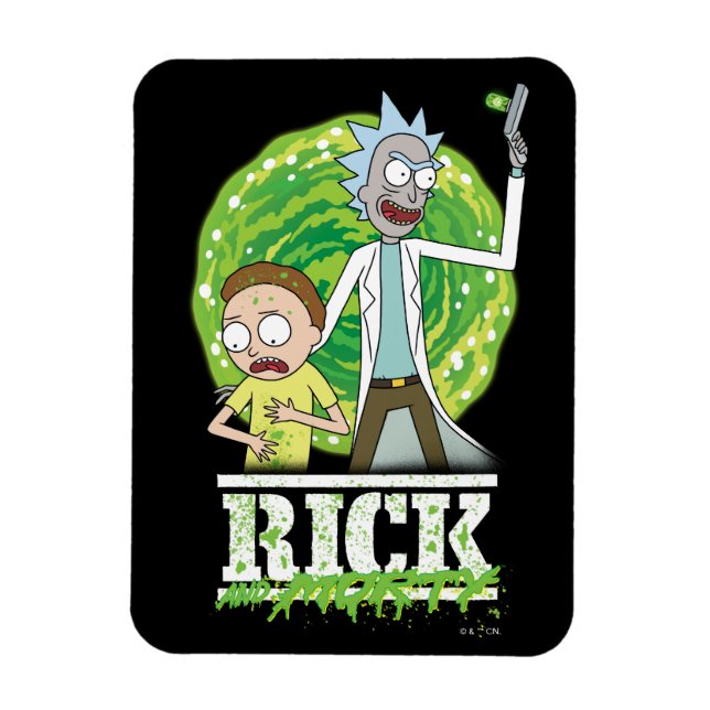RICK UND MORTY™ | Grüner Splash Magnet (Vertikal)